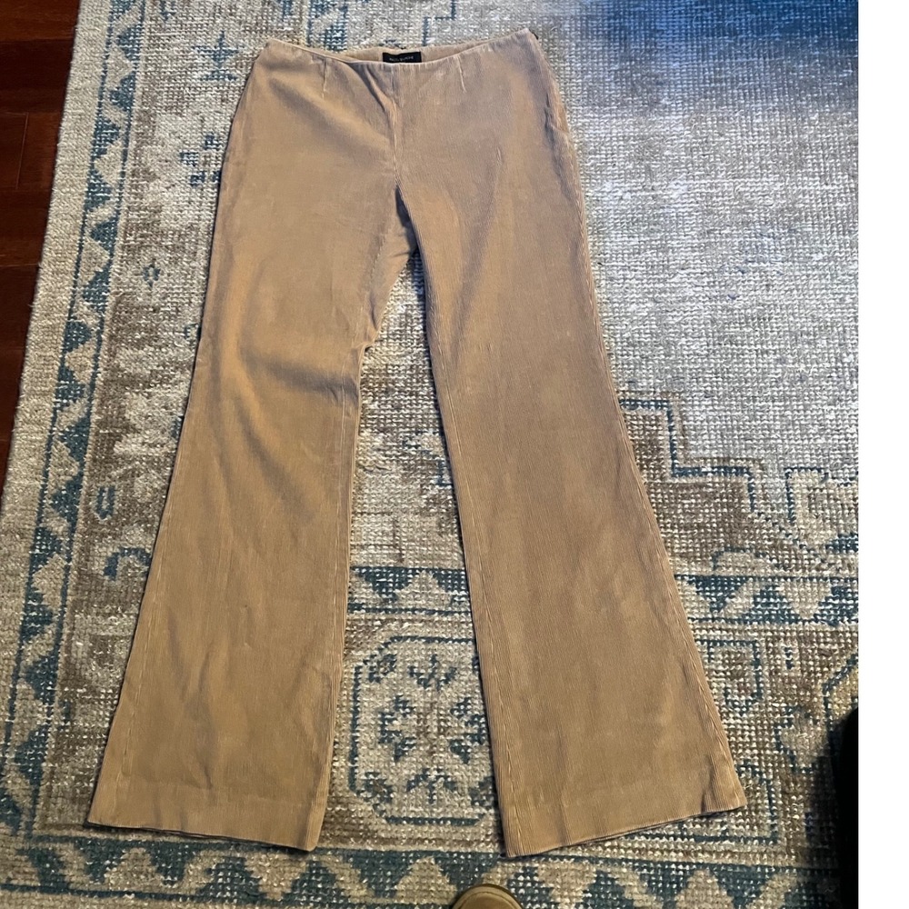 Piazza Sempione Tan Corduroy Flared Pants Italian Beige Wide Wale Trousers